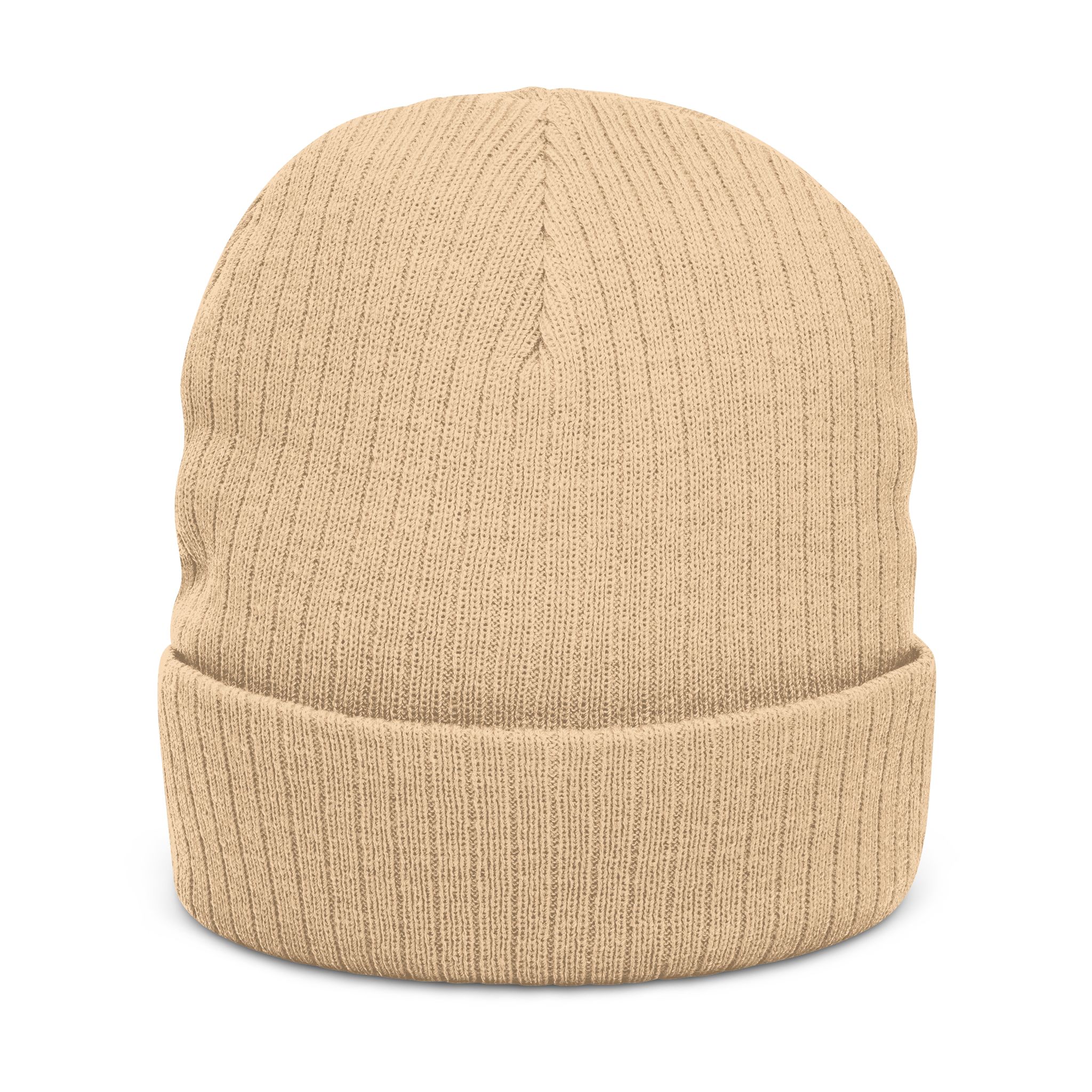 MBM Patch Logo Beanie, Ribbed Knit Embroidered Cuff Hat - Image 4