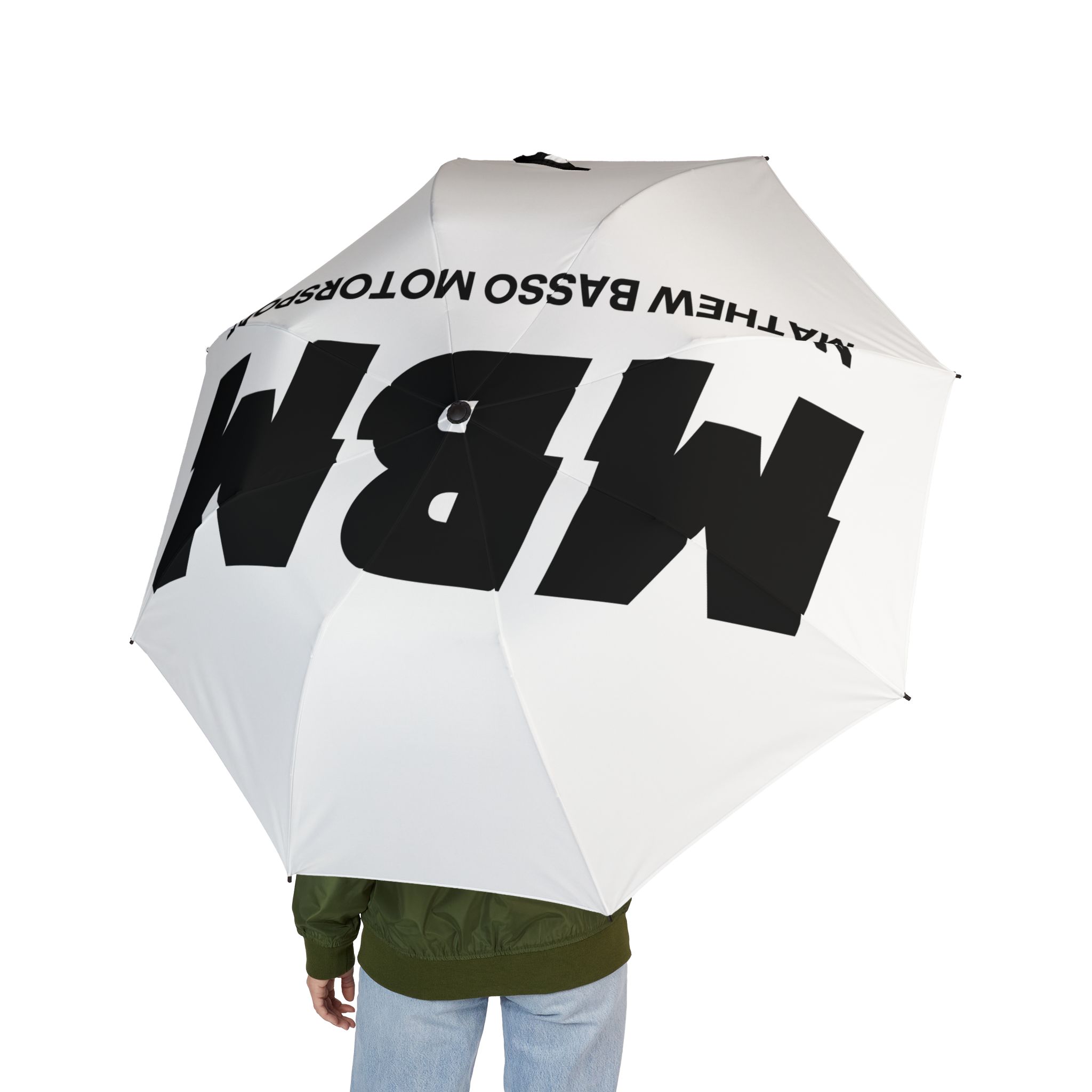 MBM Logo Umbrella | Foldable Rain Umbrella with Bold Text Print - Image 4