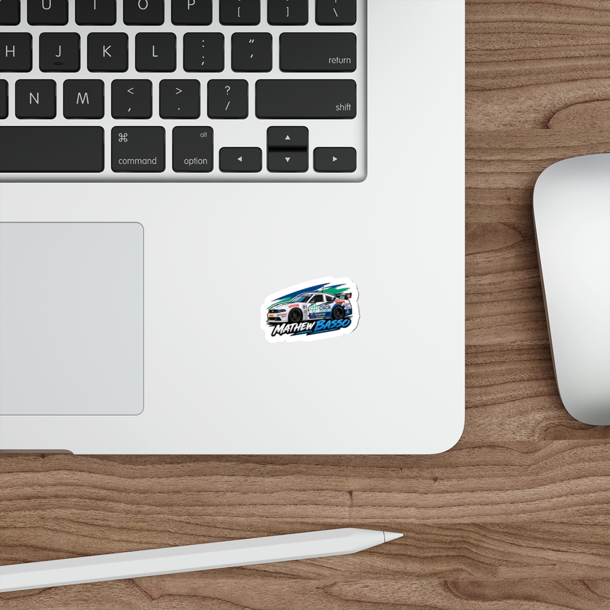Race Car Illustration Die-Cut Sticker | Mathew Basso Racing Decal - Image 2