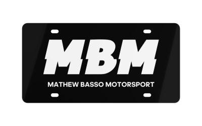 MBM Mathew Basso Motorsport License Plate | Racing Logo Front Tag