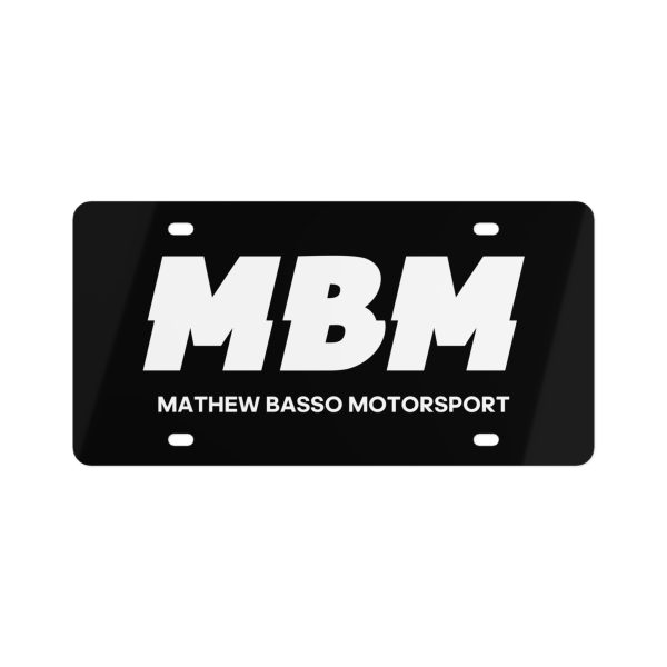 MBM Mathew Basso Motorsport License Plate | Racing Logo Front Tag