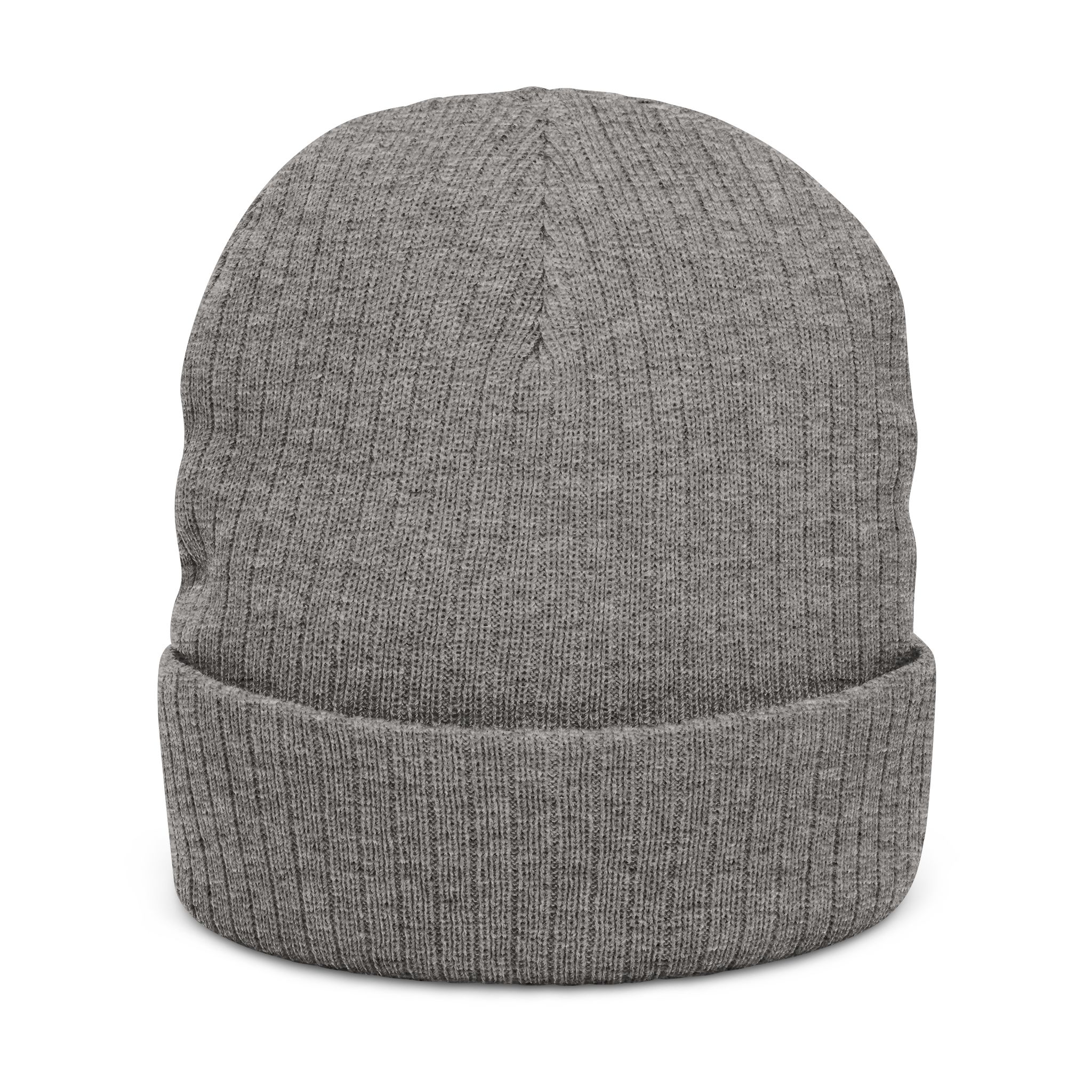 MBM Patch Logo Beanie, Ribbed Knit Embroidered Cuff Hat - Image 6